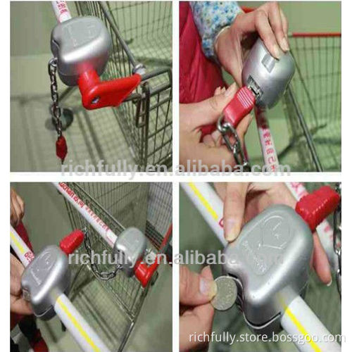 Supermarket Shopping Cart lock with coin operated